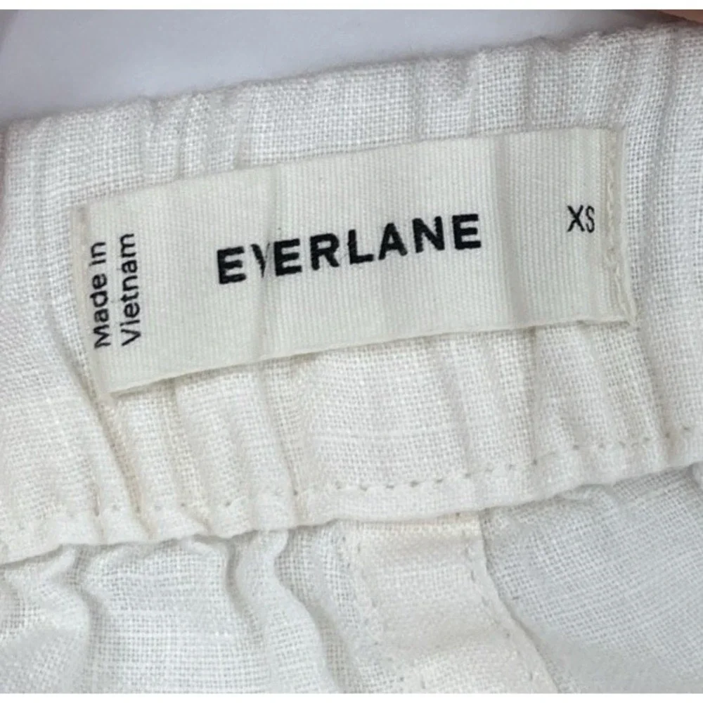 Everlane European Flax Linen Drawstring Pants Off White Pull On Womens Size XS